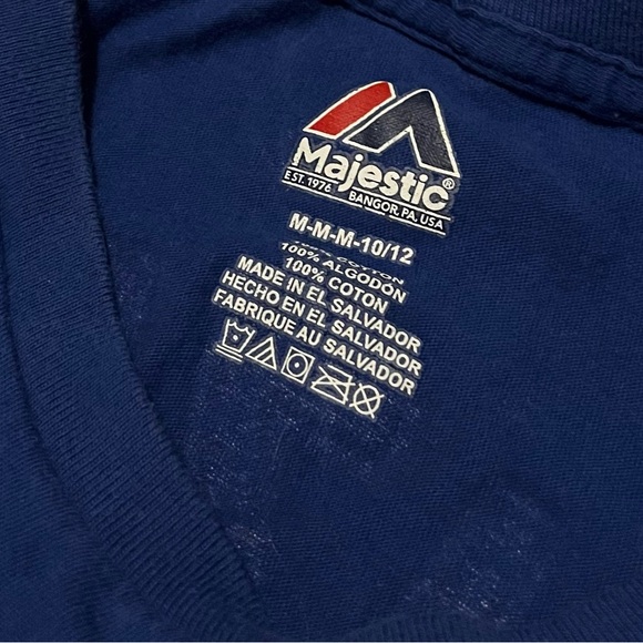 Kids 10/12 RIZZO #44 Chicago Cubs T. Shirt Anthony Rizzo Blue Tee Red Lettering - Picture 9 of 10